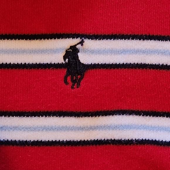 Ralph Lauren Polo striped shortall Size 3 mo Colors red,navy, white& light blue - Picture 2 of 9
